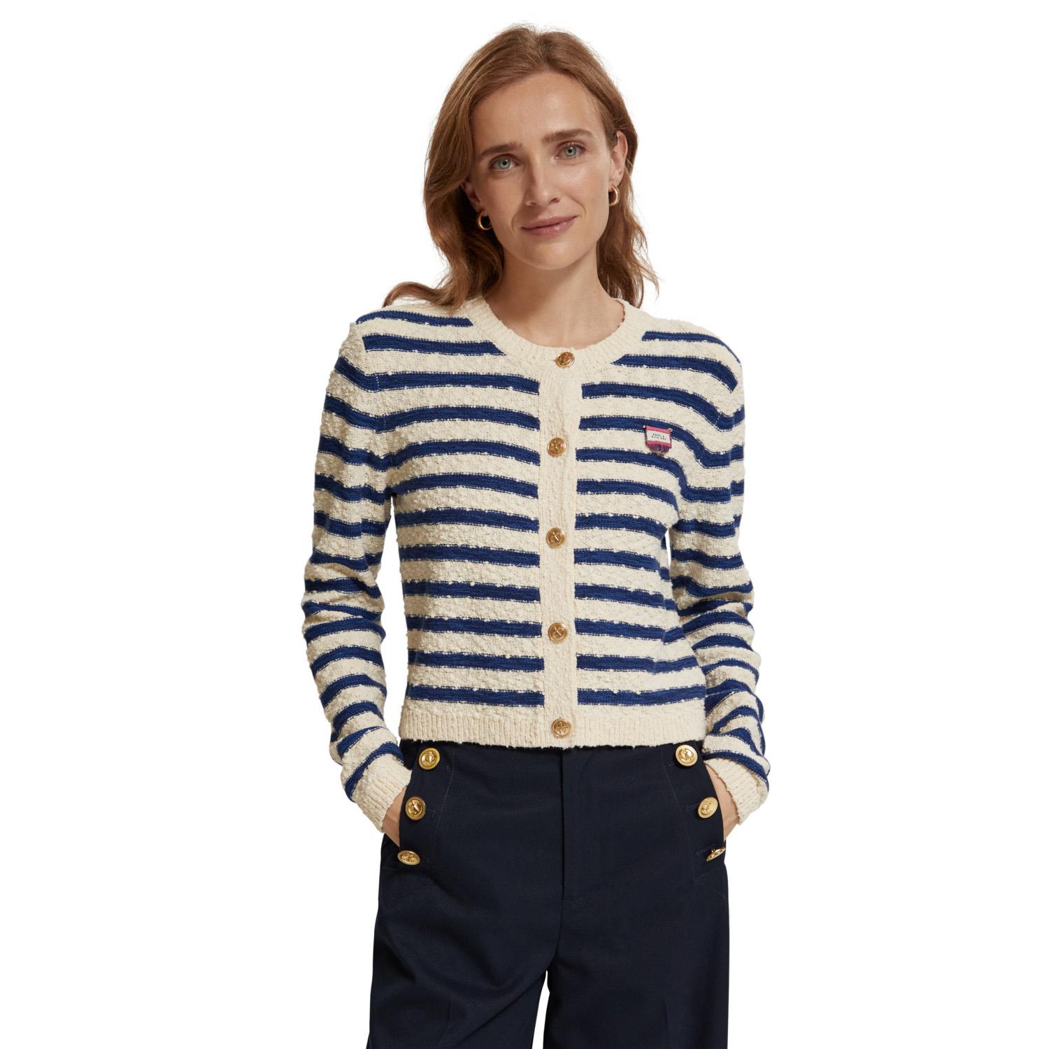 Scotch & Soda Textured Breton Stripe Cardigan